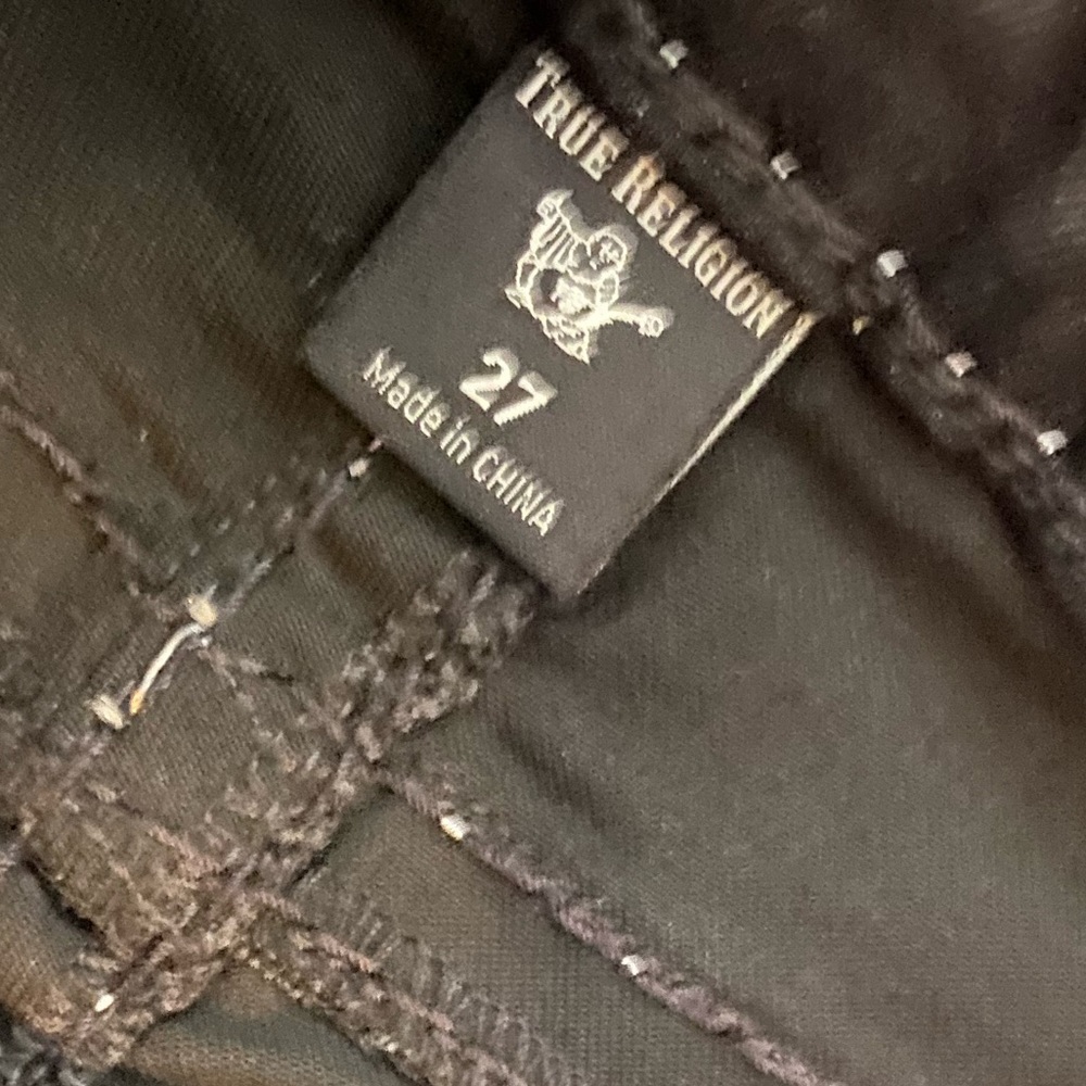 True Religion Black Skinny Jeans w Stitching Details Size 27 - Picture 4 of 5